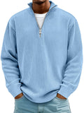 Men's Half-Zip Knitted Sweater - Relaxed Fit