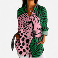 Tropical Leopard Art Blouse