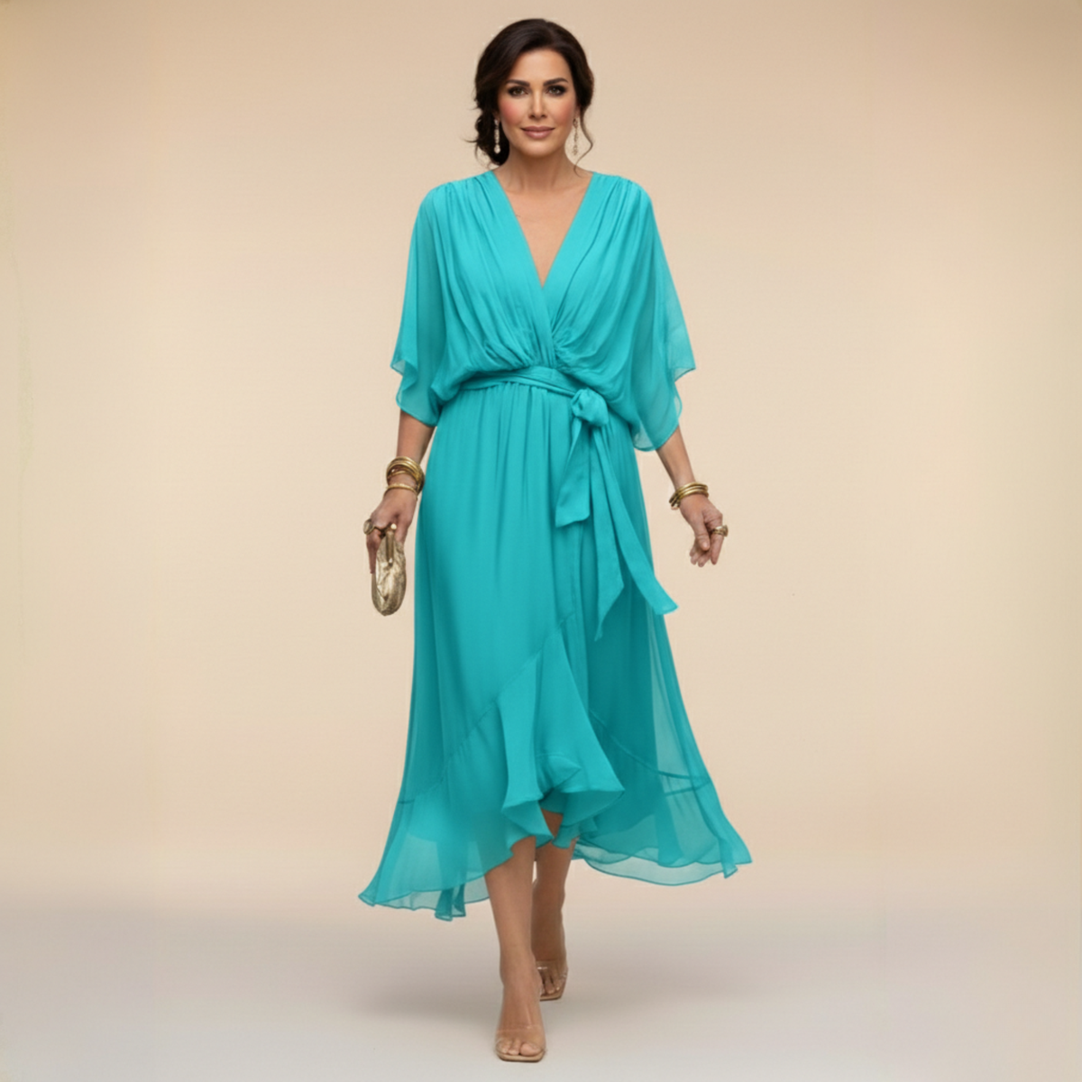 Elegant Flowing Women's Midi Dress