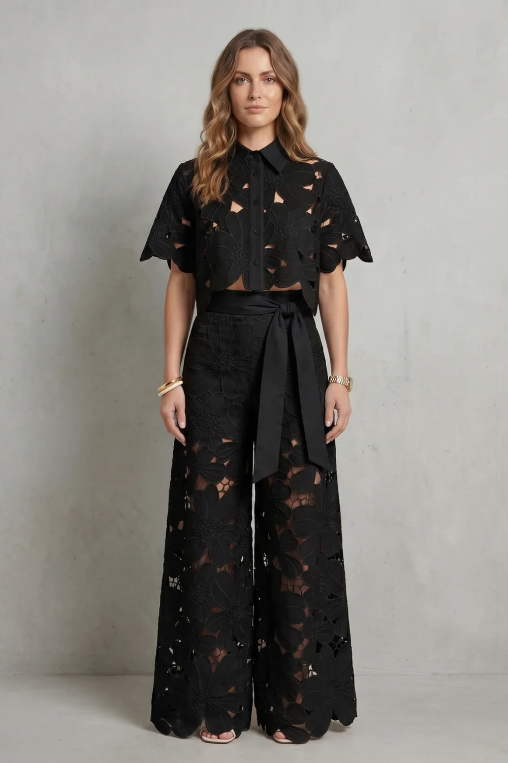 Bellarisse – Embroidered lace elegance – Top and skirt set