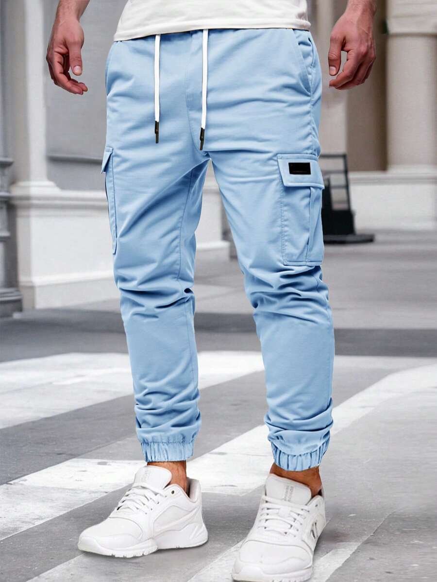 Men's Light Cargo Joggers With Pockets