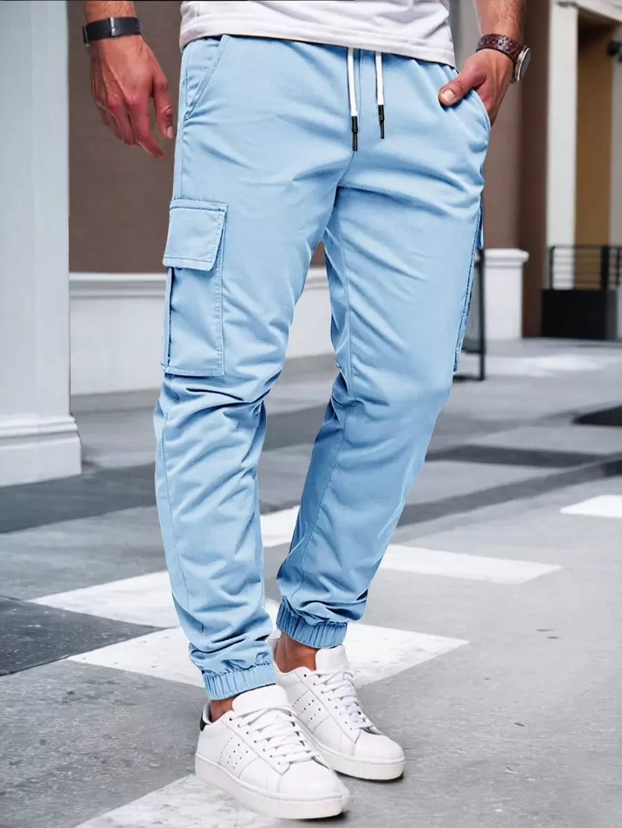 Men's Light Cargo Joggers With Pockets