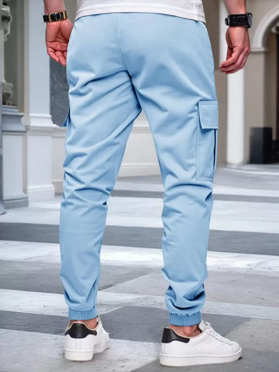 Men's Light Cargo Joggers With Pockets
