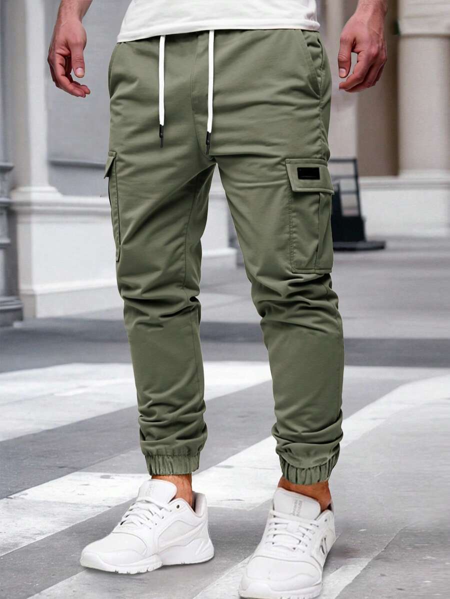 Men's Light Cargo Joggers With Pockets