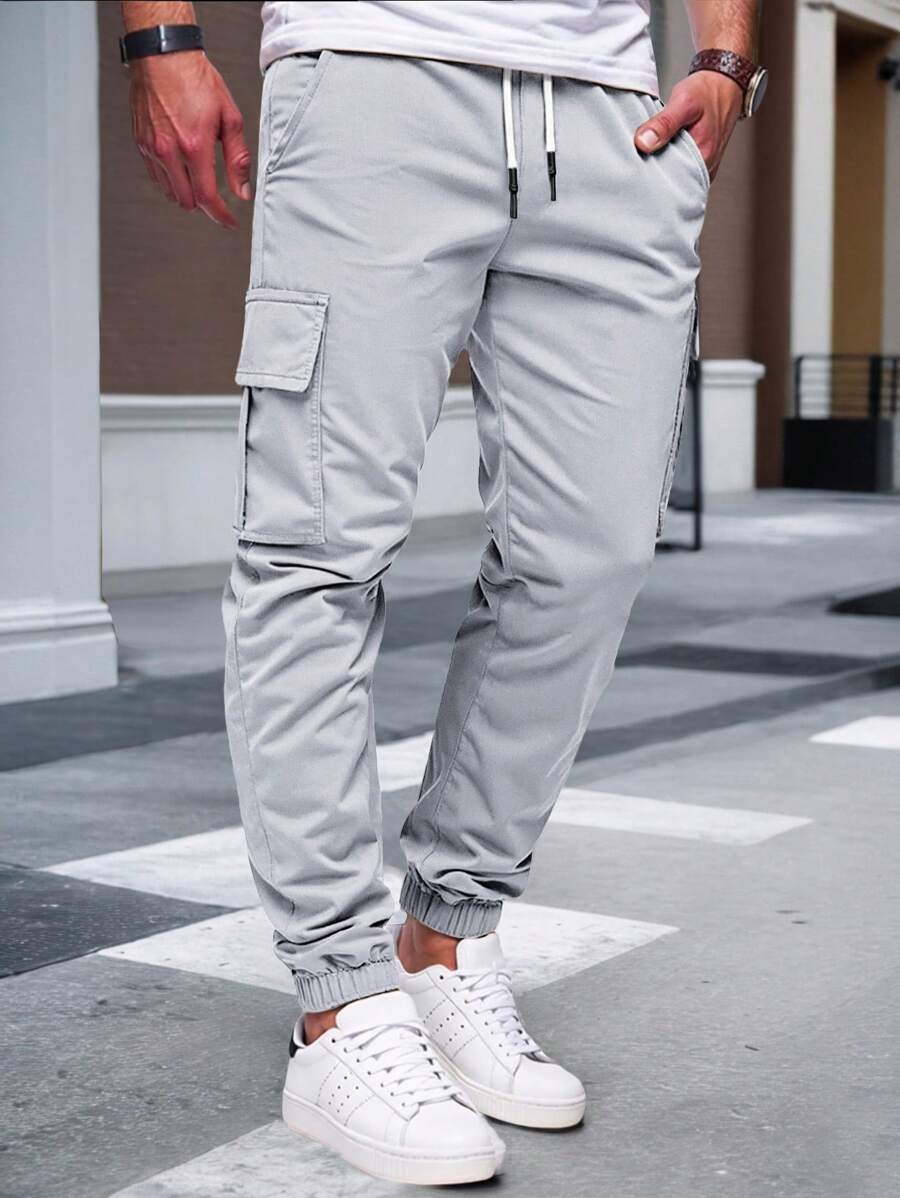 Men's Light Cargo Joggers With Pockets