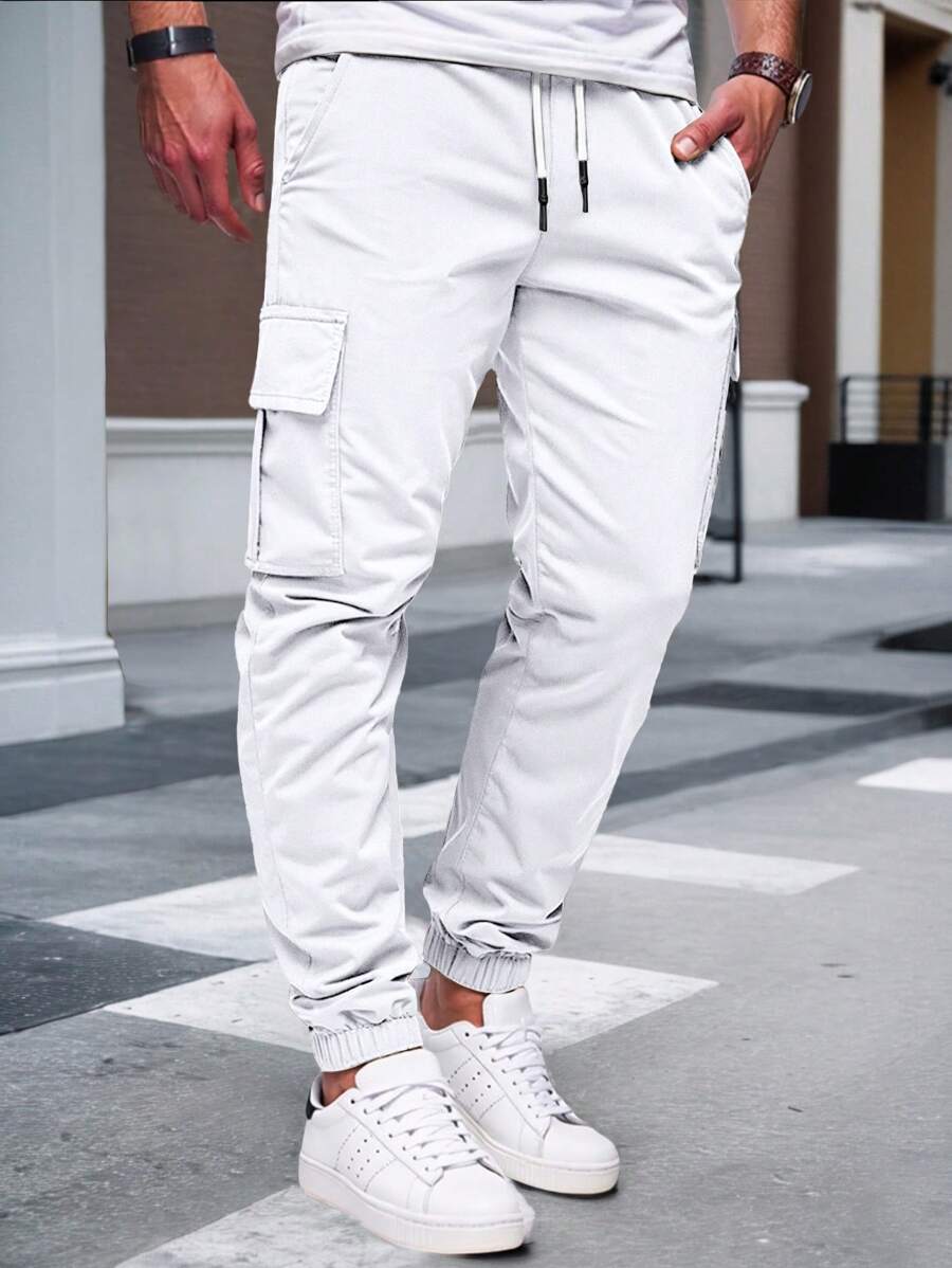 Men's Light Cargo Joggers With Pockets