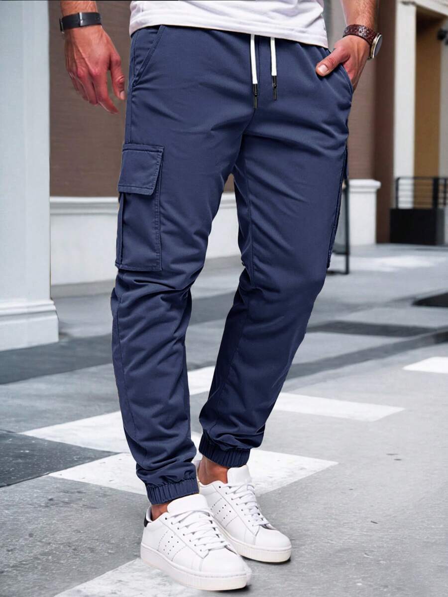 Men's Light Cargo Joggers With Pockets
