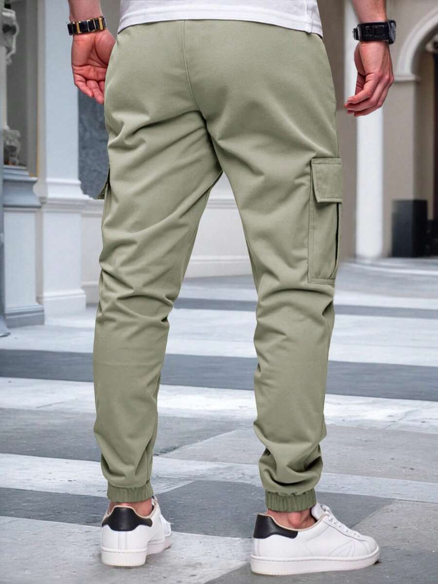 Men's Light Cargo Joggers With Pockets