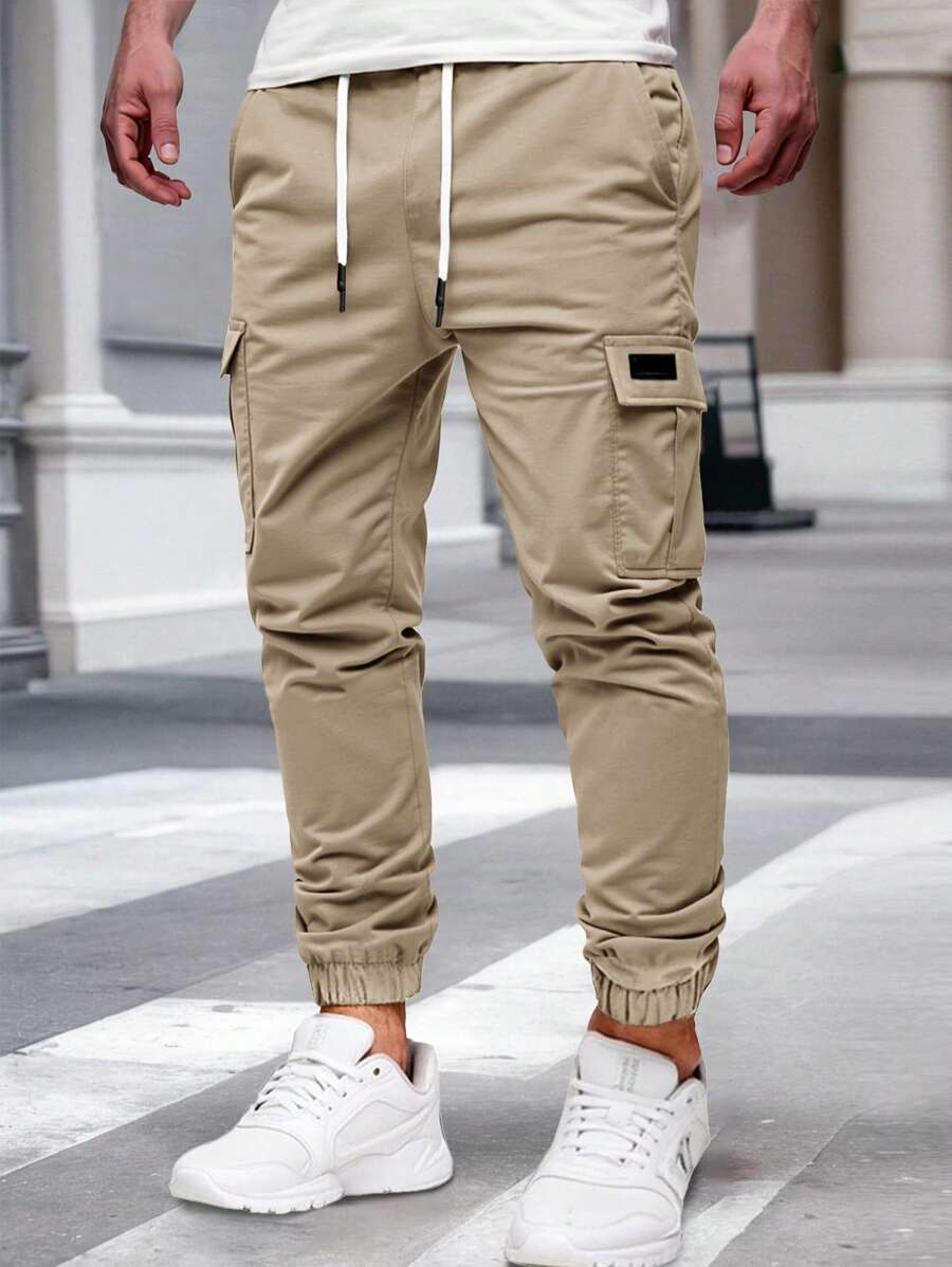 Men's Light Cargo Joggers With Pockets