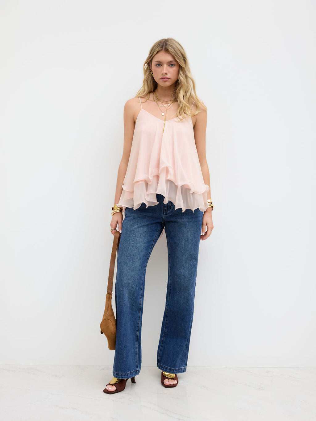 Arabella Ruffle mesh top
