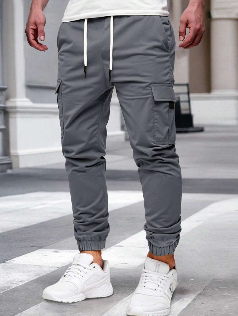 Men's Light Cargo Joggers With Pockets