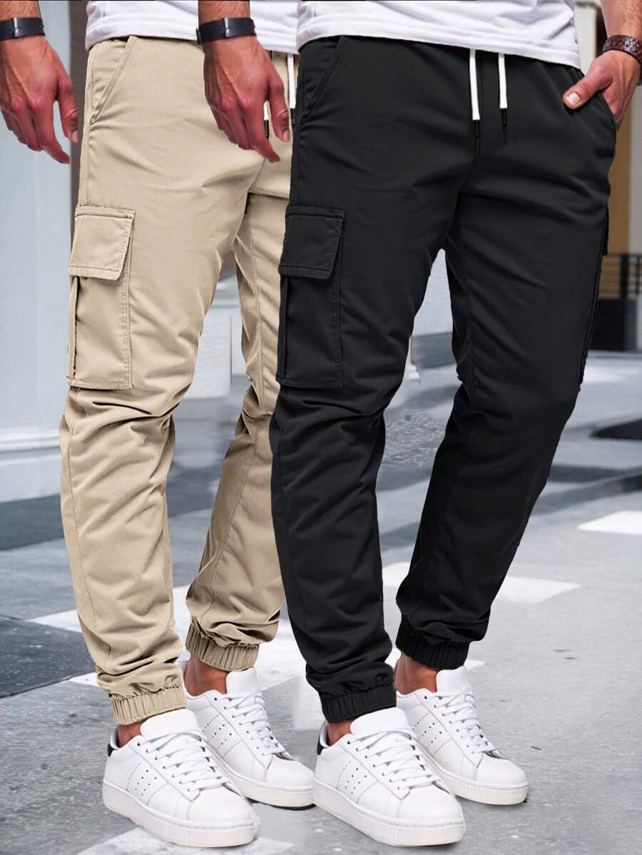 Men's Light Cargo Joggers With Pockets