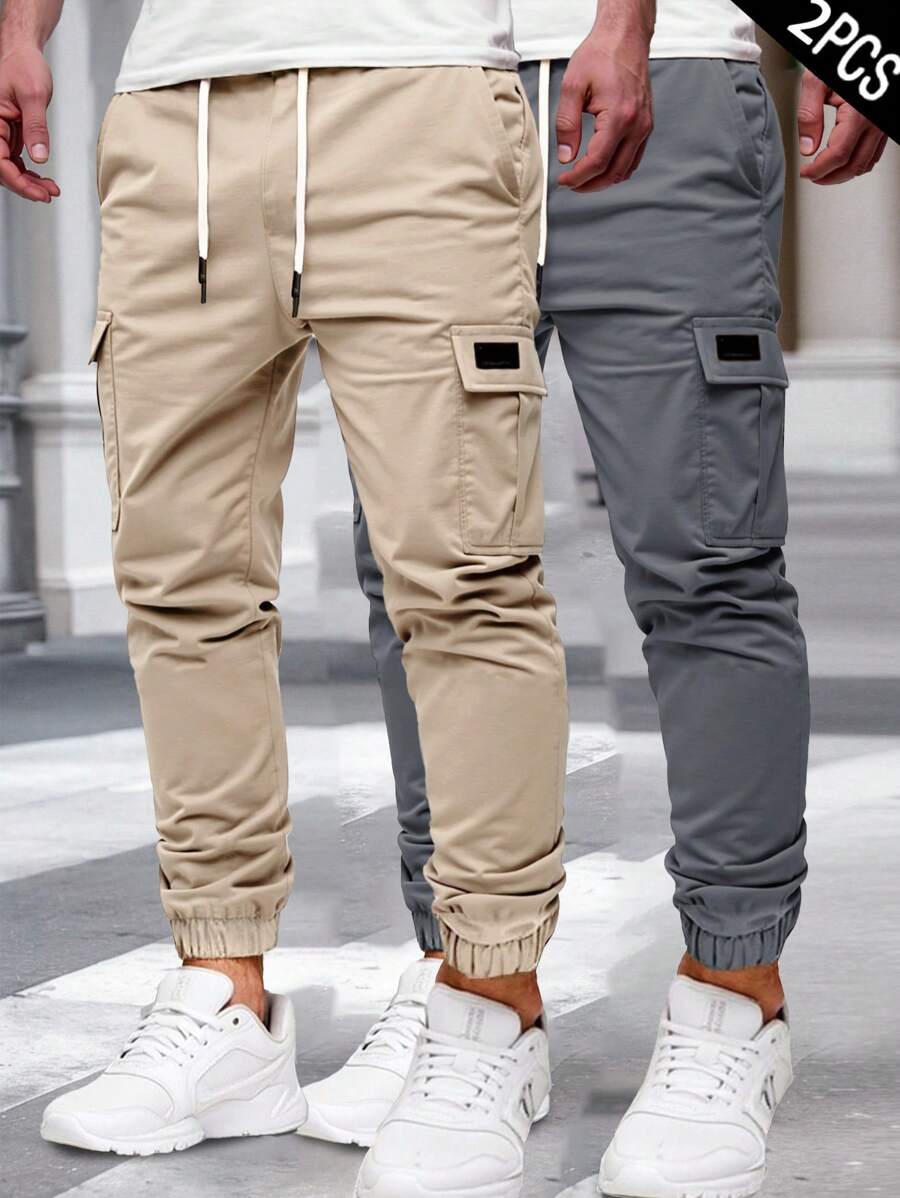 Men's Light Cargo Joggers With Pockets