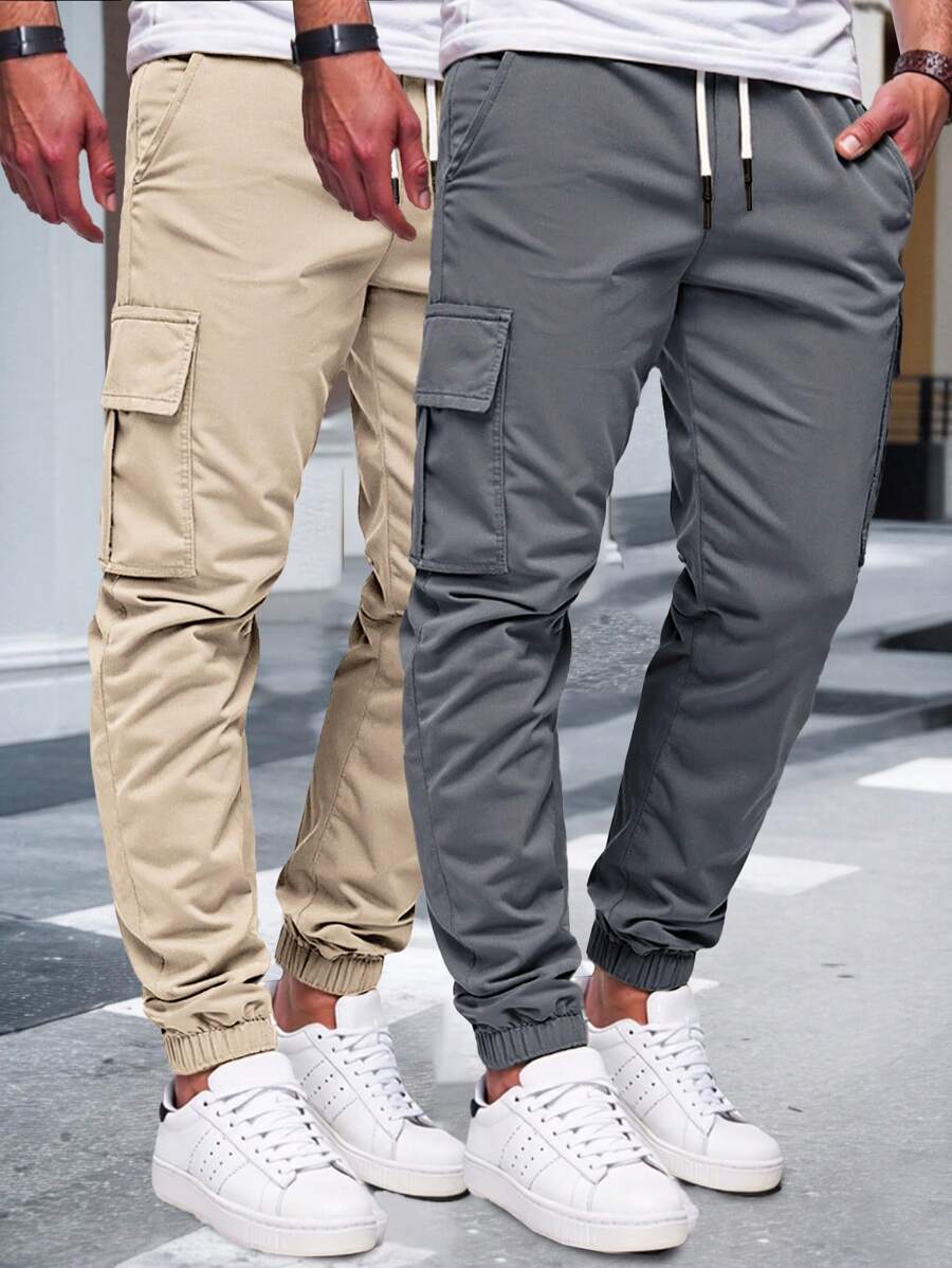 Men's Light Cargo Joggers With Pockets