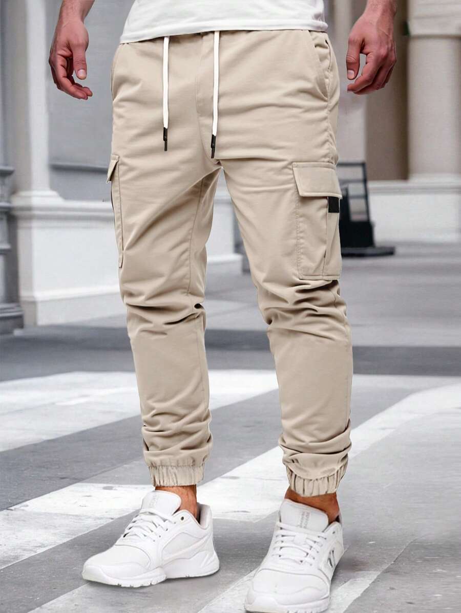Men's Light Cargo Joggers With Pockets