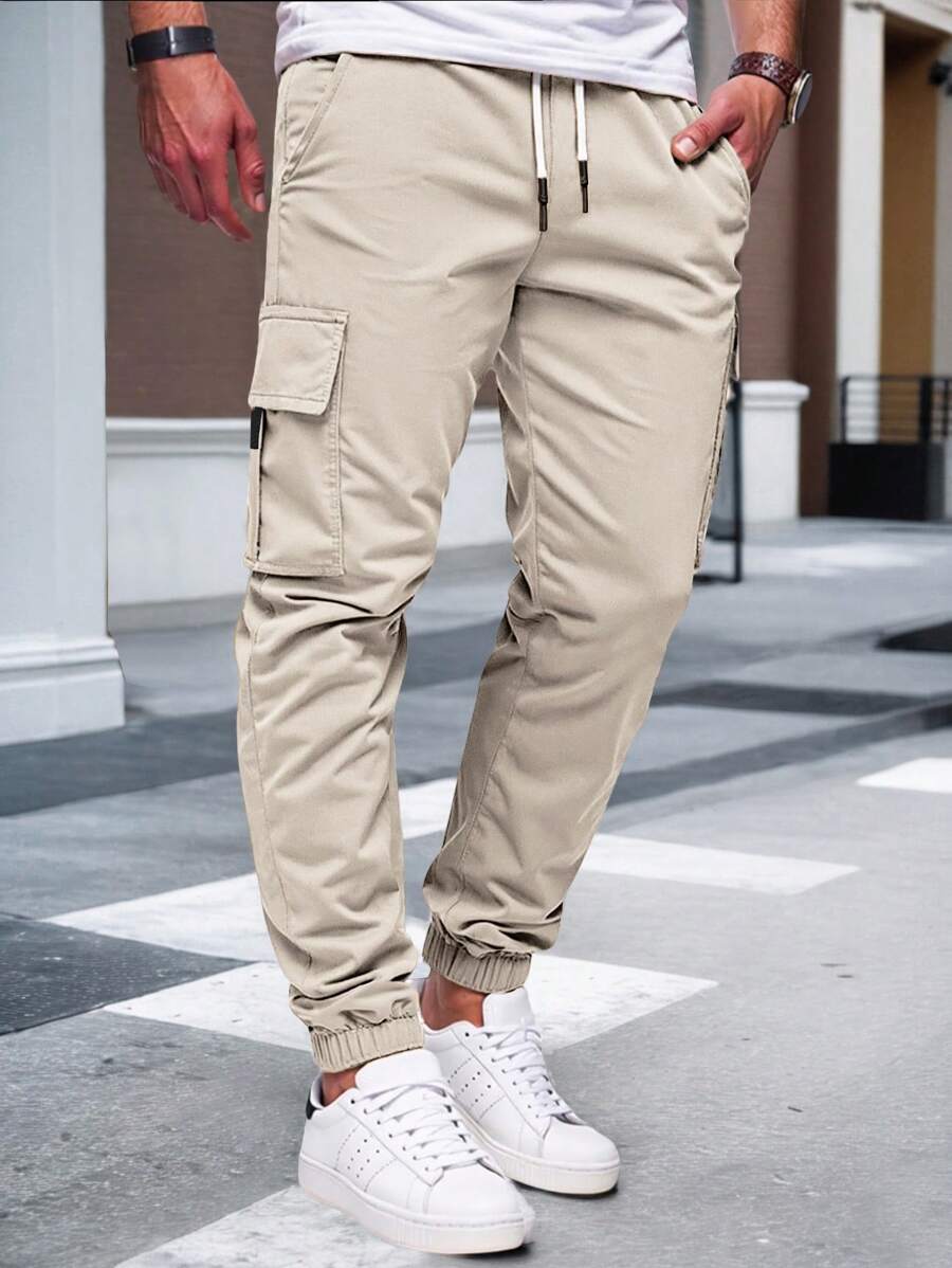 Men's Light Cargo Joggers With Pockets