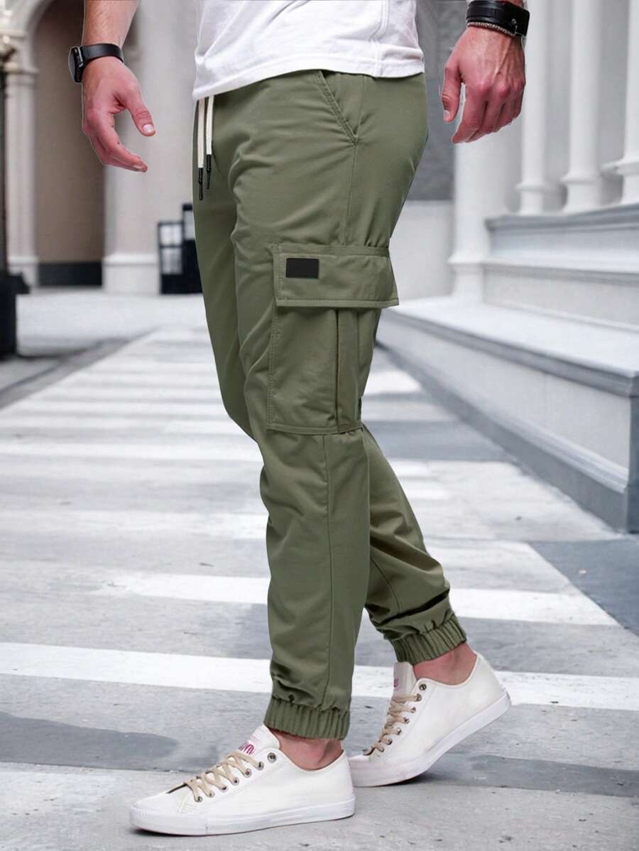 Men's Light Cargo Joggers With Pockets