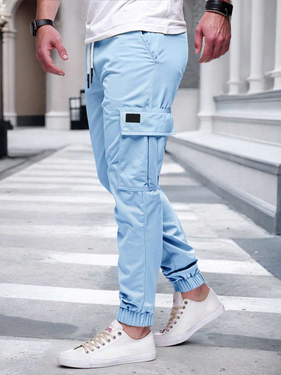 Men's Light Cargo Joggers With Pockets