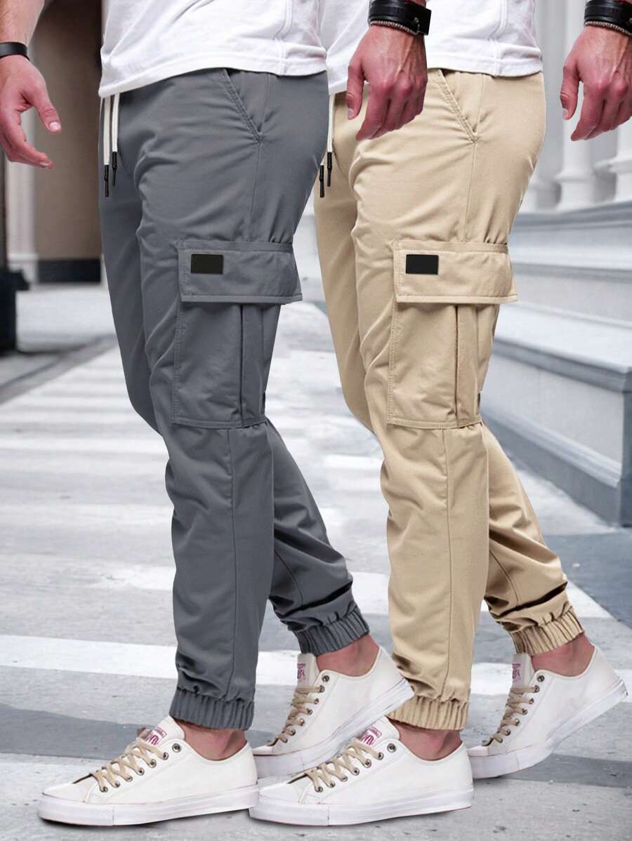 Men's Light Cargo Joggers With Pockets