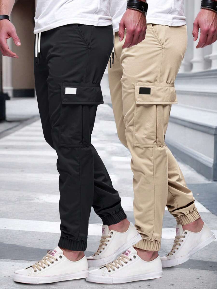 Men's Light Cargo Joggers With Pockets