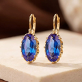 Gold Sapphire Drop Earrings