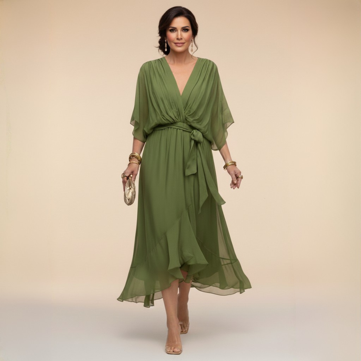 Elegant Flowing Women's Midi Dress