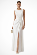 Vestido largo drapeado para mujer, para ceremonias