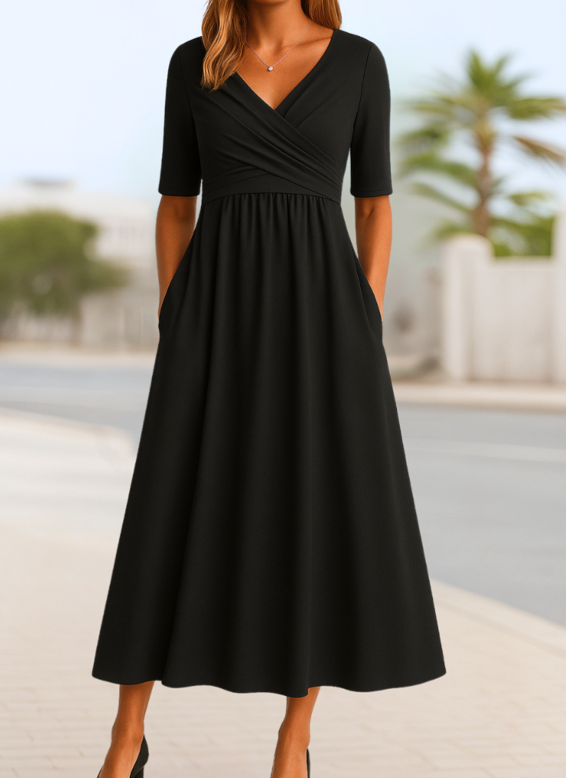 Vestido cruzado con estilo para mujer