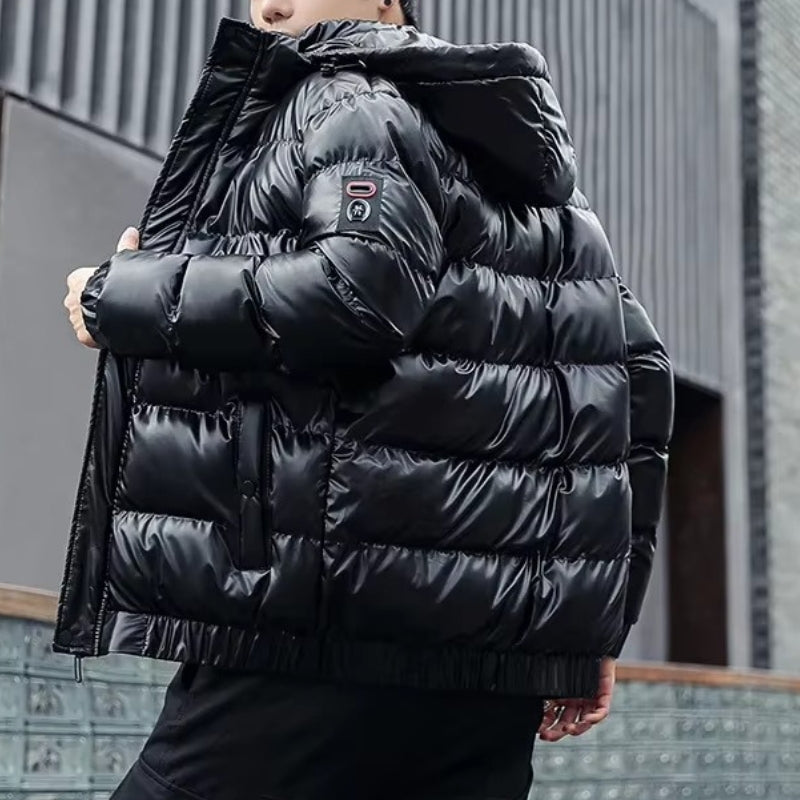 Men's Winter Quilted Puffer Jacket, Hooded