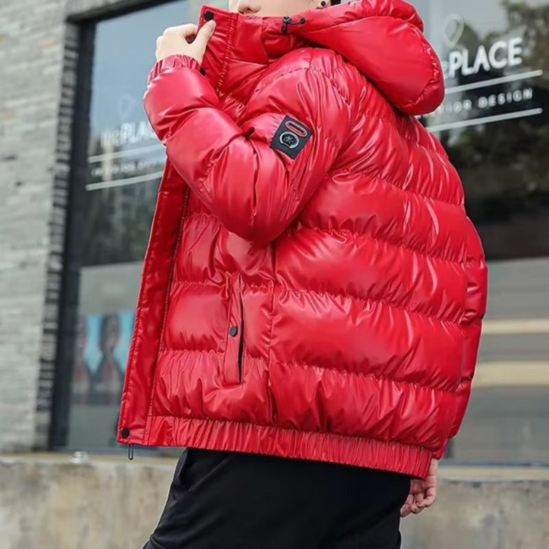 Men's Winter Quilted Puffer Jacket, Hooded