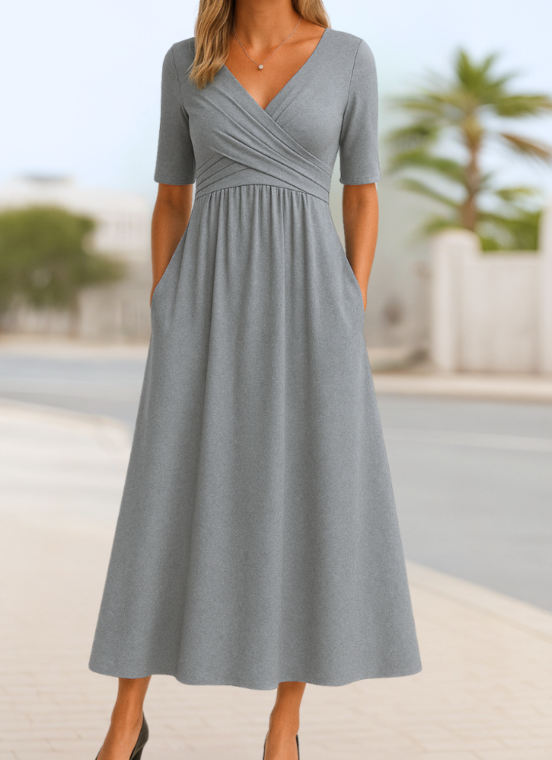 Vestido cruzado con estilo para mujer