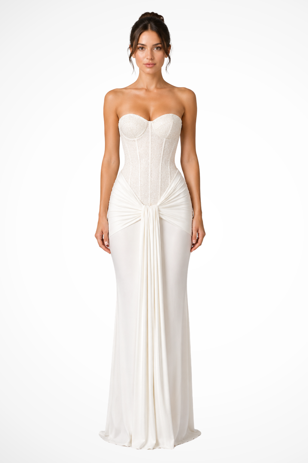 Abito lungo in pizzo da donna