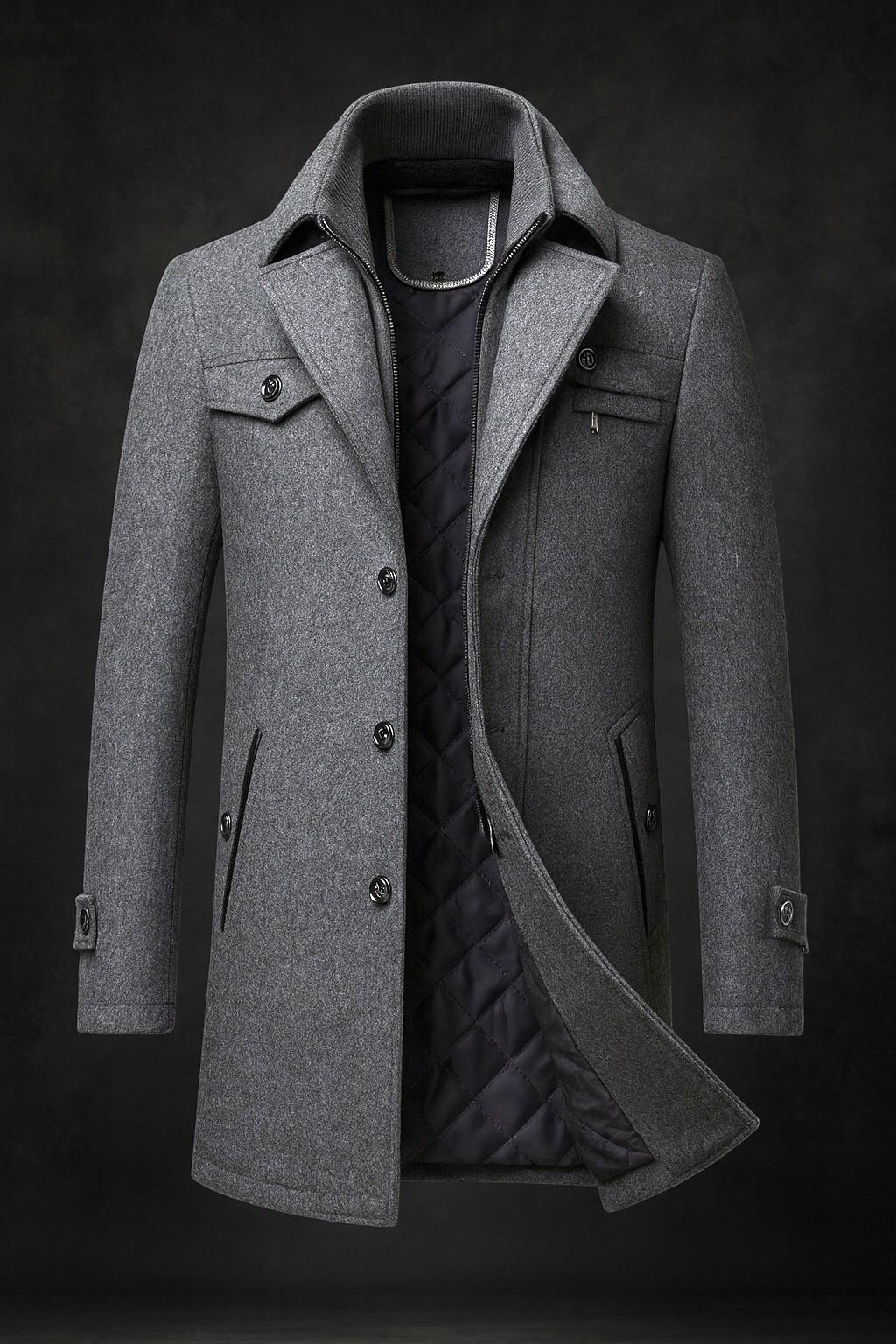 Men's Winter Wool Overcoat