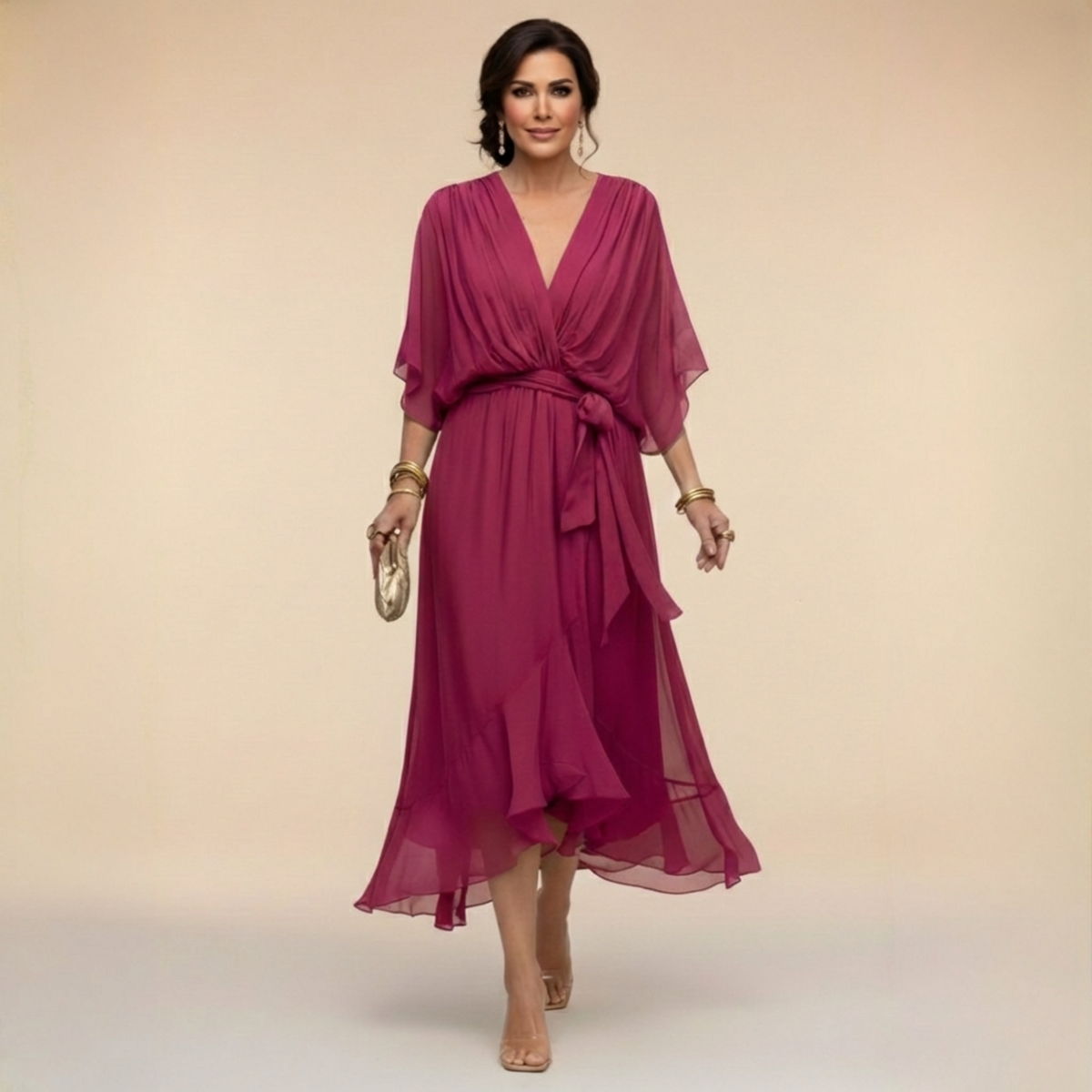 Elegant Flowing Women's Midi Dress