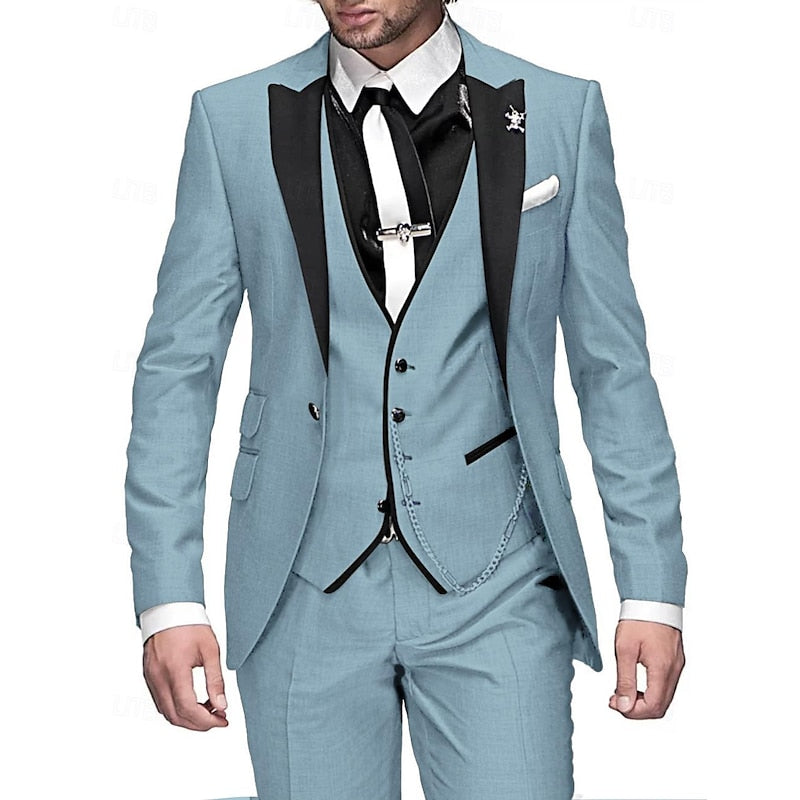 Men's 3-Piece Suit With Notched Lapel For A Confident Look