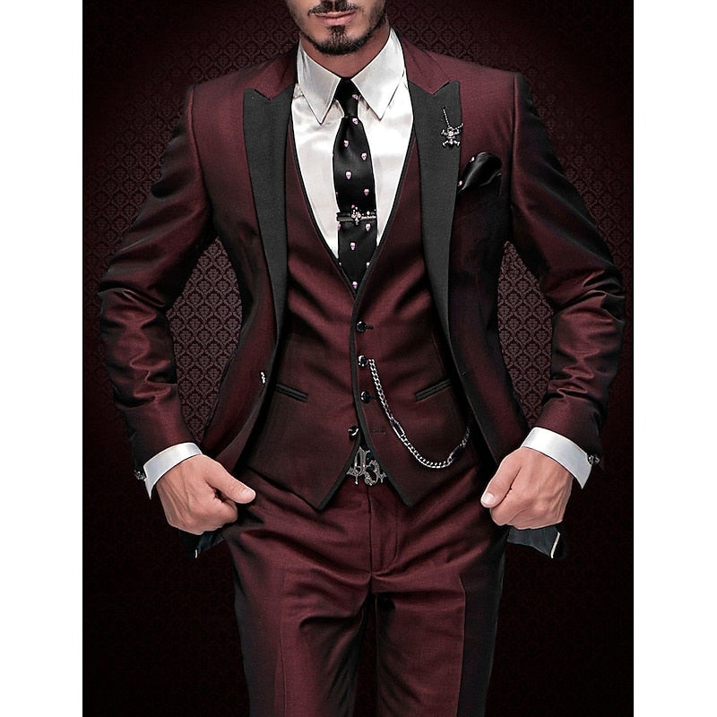 Men's 3-Piece Suit With Notched Lapel For A Confident Look