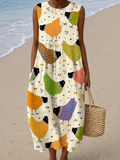 Megan - Women's Sleeveless Printed Midi Casual Dress