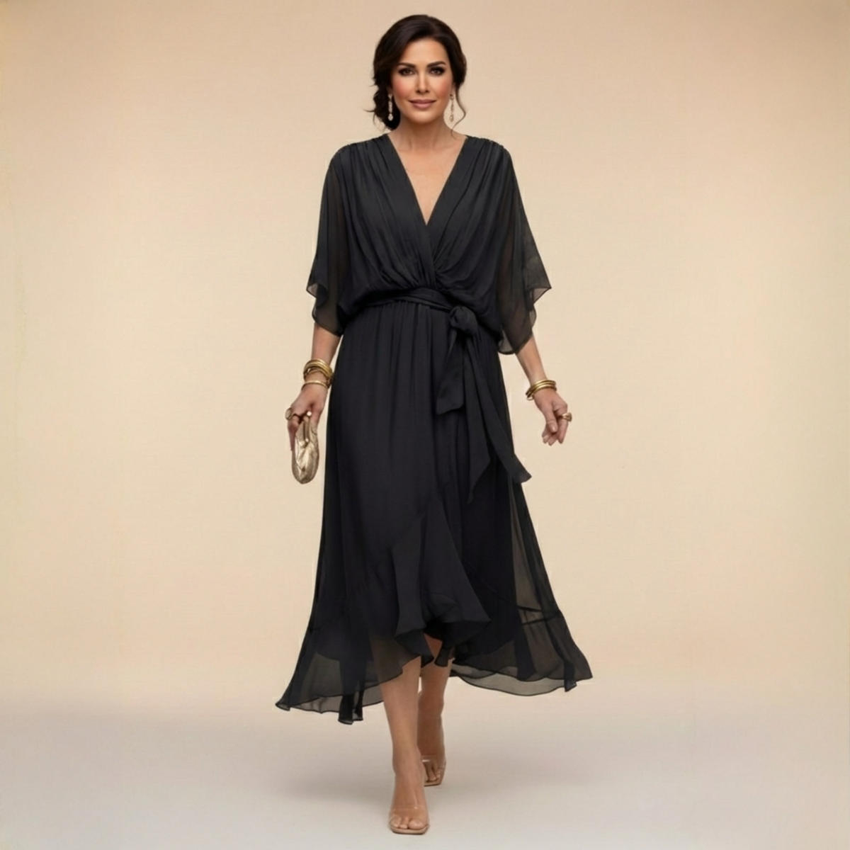 Elegant Flowing Women's Midi Dress