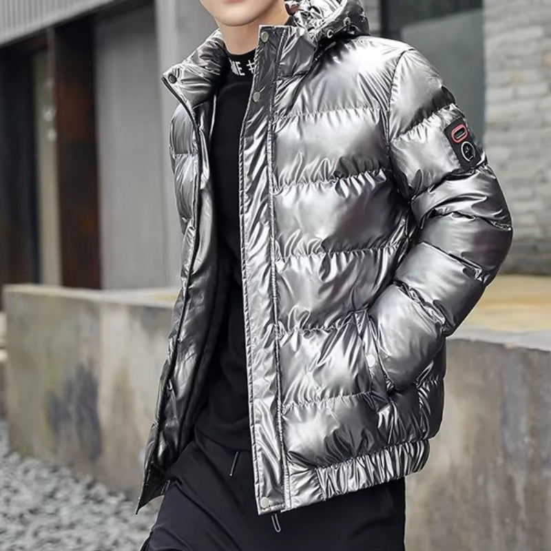 Men's Winter Quilted Puffer Jacket, Hooded