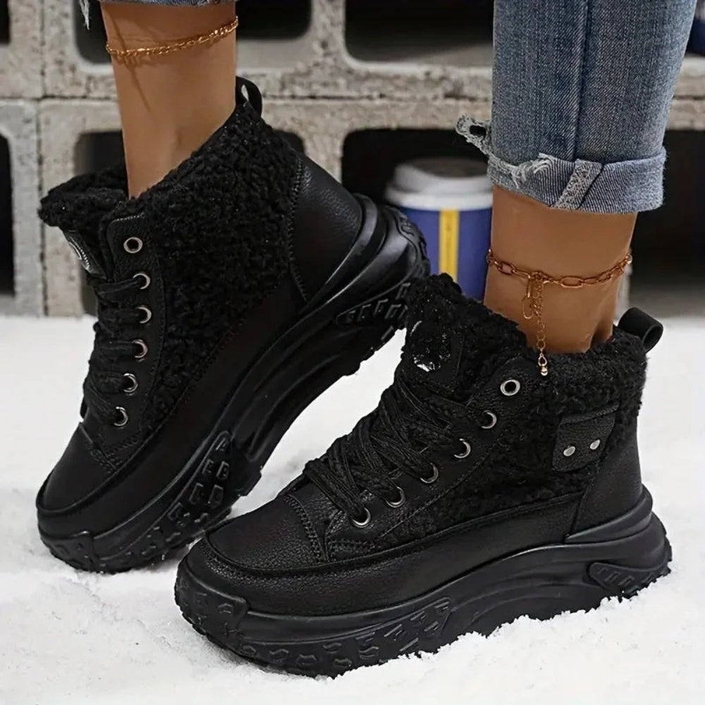 Women's Winter Lace-Up Boots, Fur Lined