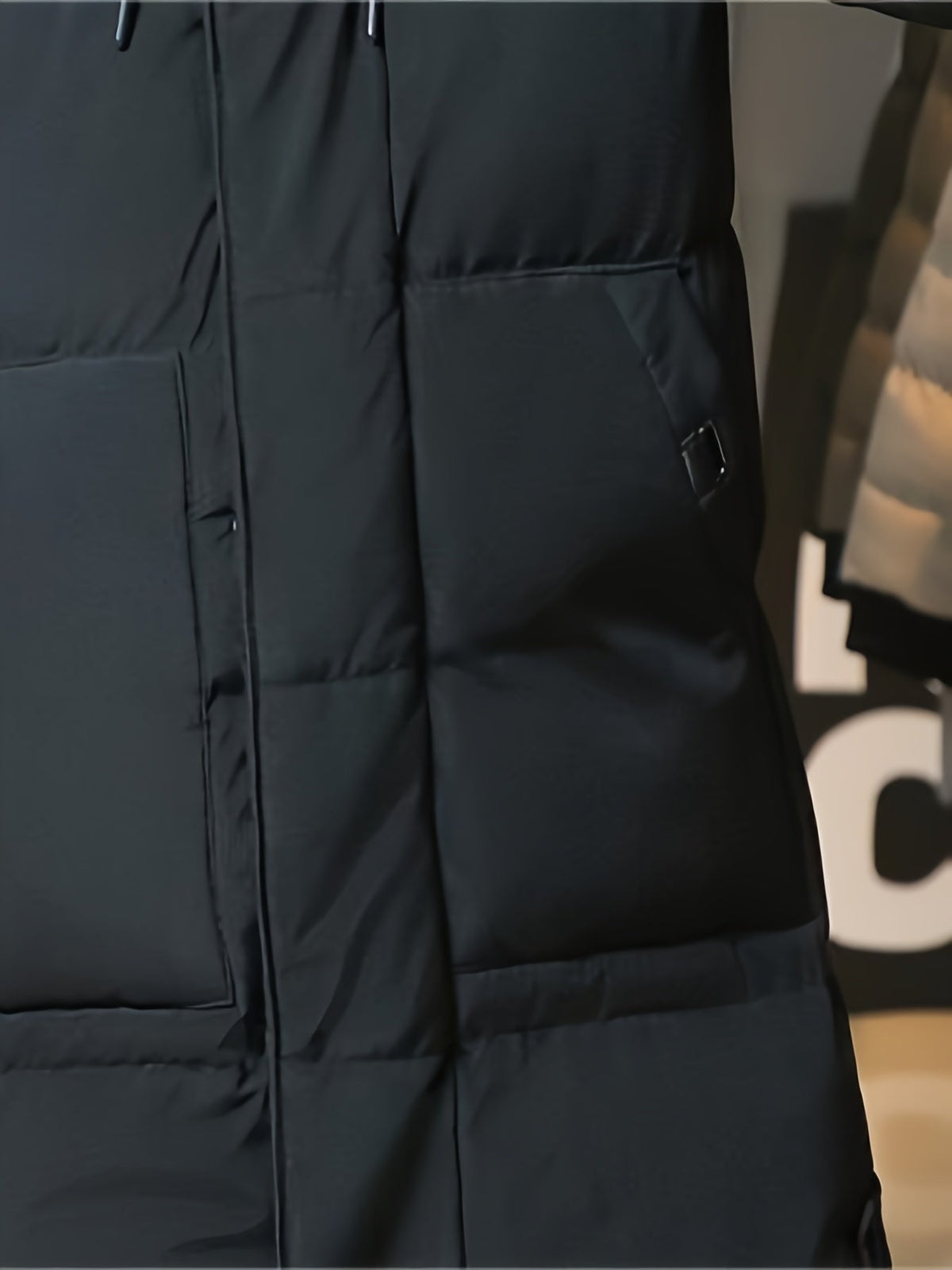 Men's Winter Padded Coat, Hooded Longline