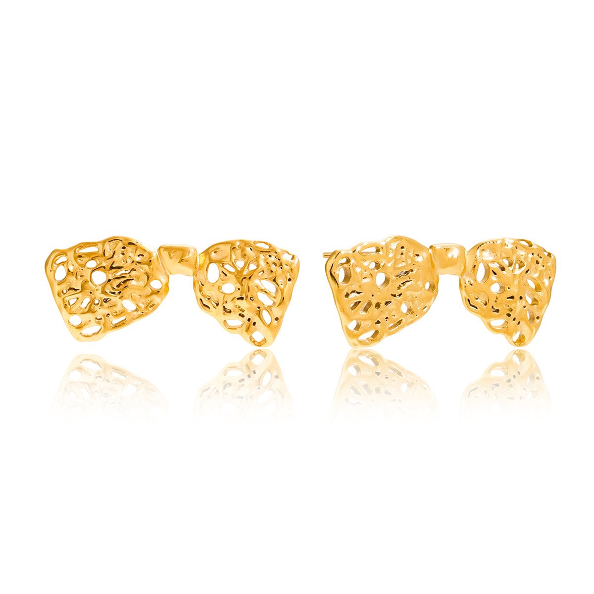 Corallia Lace Stud Earrings | 18K Gold-Plated