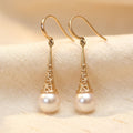 Gold Filigree Pearl Drop Earrings