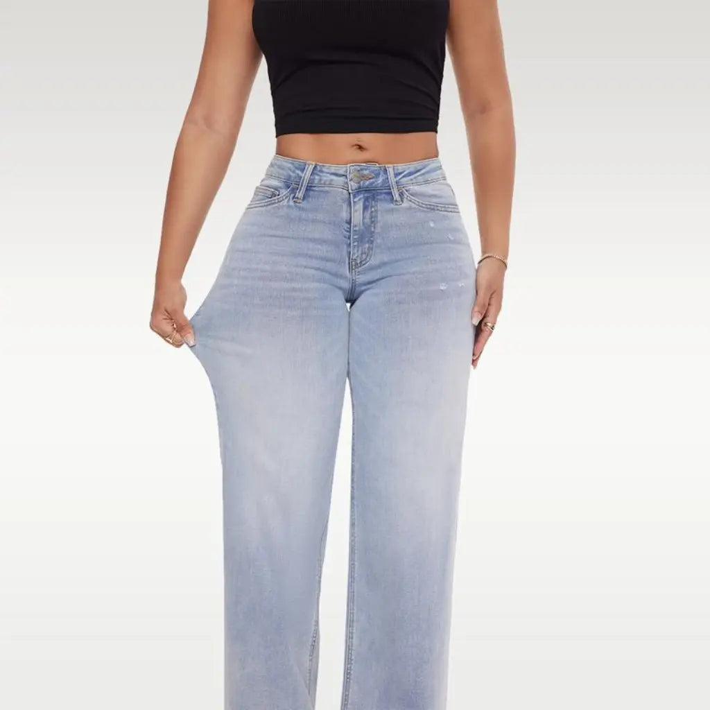 BBL Jeans- Mid-Low Rise Stretch Wide-Leg Jeans