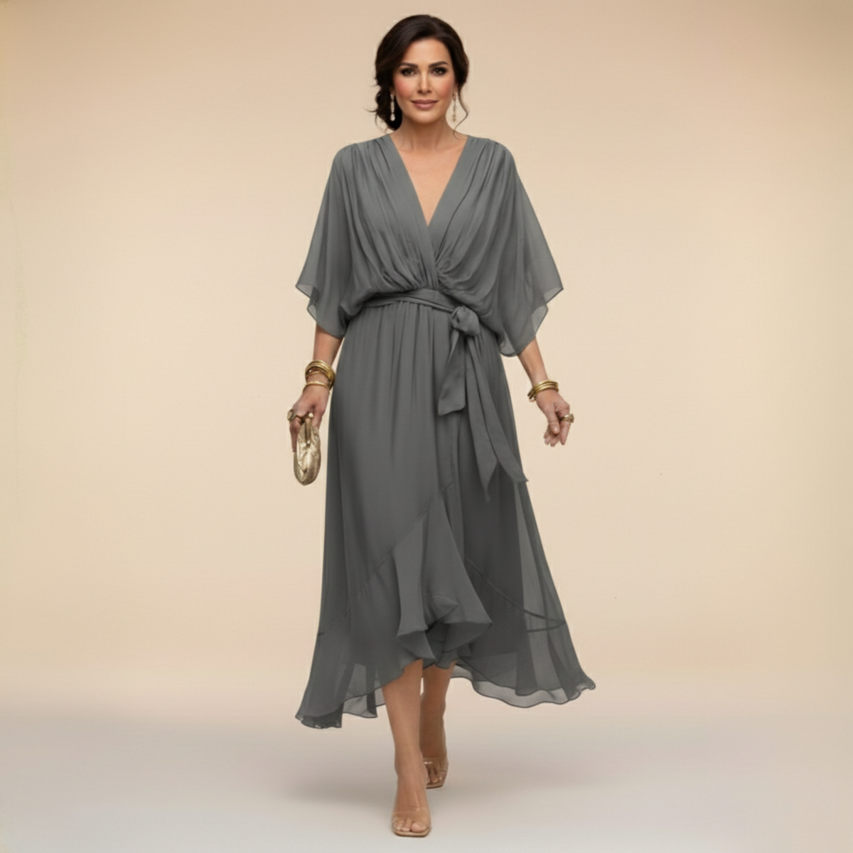 Elegant Flowing Women's Midi Dress