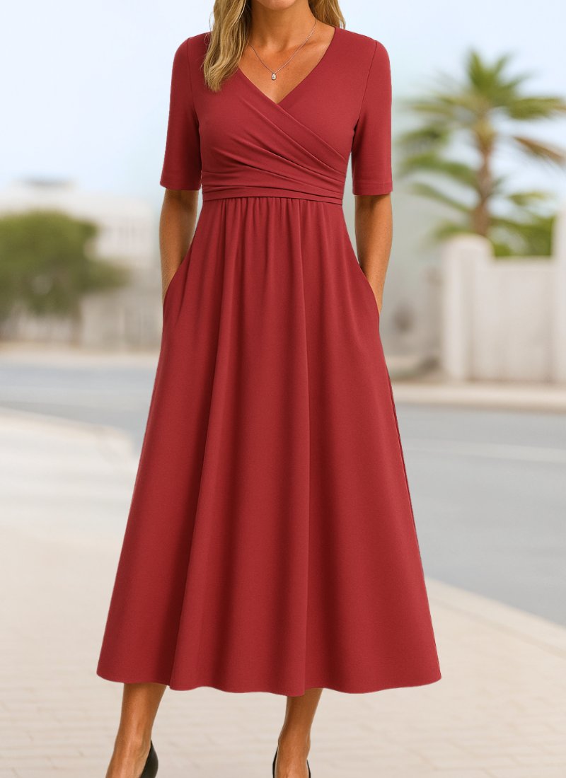 Vestido cruzado con estilo para mujer