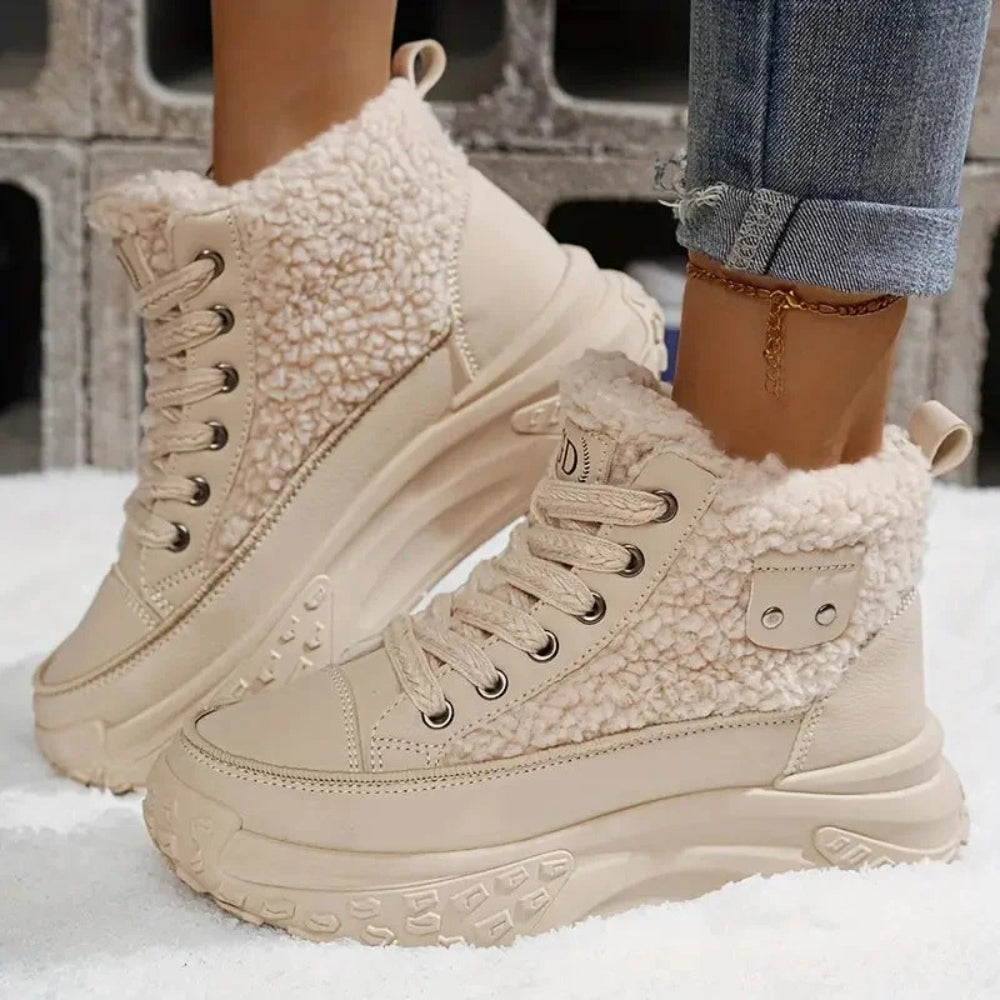 Women's Winter Lace-Up Boots, Fur Lined
