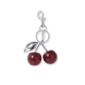 Silver cherry charm