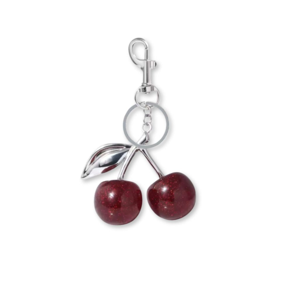 Silver cherry charm