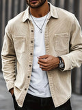 Men's Beige Corduroy Shirt